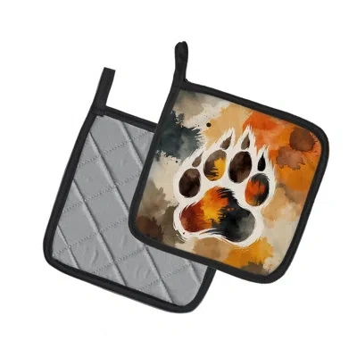 Caroline's Treasures Bear Pride Pair Of Pot Holders In Multicolor