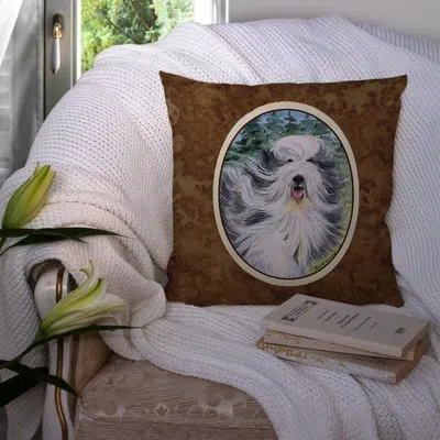 Caroline's Treasures Bearded Collie Graphic Print Indoor/outdoor Throw Pillow
