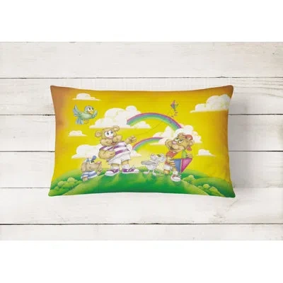 Caroline's Treasures Bears Flying A Kite Fabric Indoor/outdoor Throw Pillow