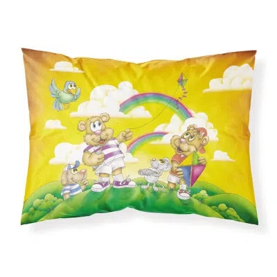 Caroline's Treasures Bears Flying A Kite Pillowcase In Yellow