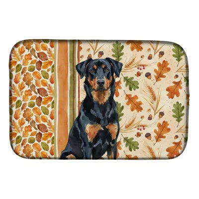 Caroline's Treasures Beauceron Heirloom Fall Dish Drying Mat In Natural