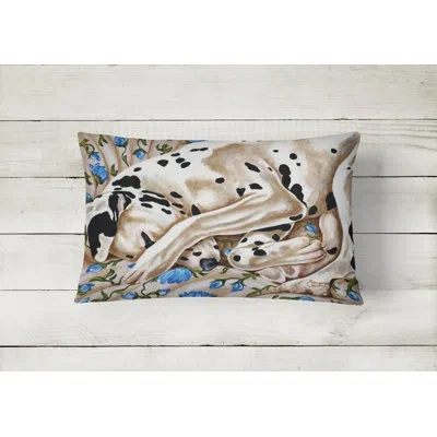 Caroline's Treasures Bed Of Roses Dalmatian Fabric Indoor/outdoor Throw Pillow