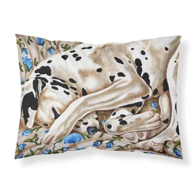 Caroline's Treasures Bed Of Roses Dalmatian Pillowcase In Gray