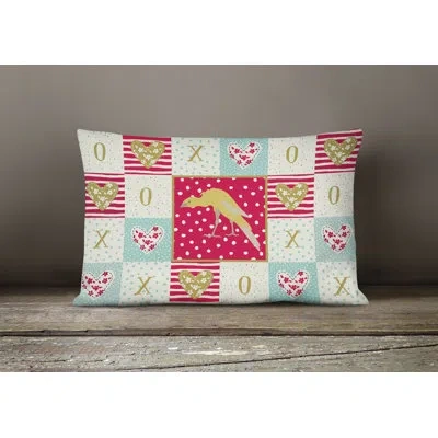 Caroline's Treasures Belgian Hunchback Canary Love Outdoor Rectangular Cushion With Filling