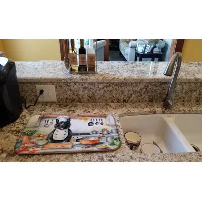 Caroline's Treasures Belgian Sheepdog The Chef Dish Drying Mat In Natural