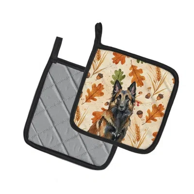 Caroline's Treasures Belgian Tervuren Heirloom Fall Pair Of Pot Holders In Multicolor