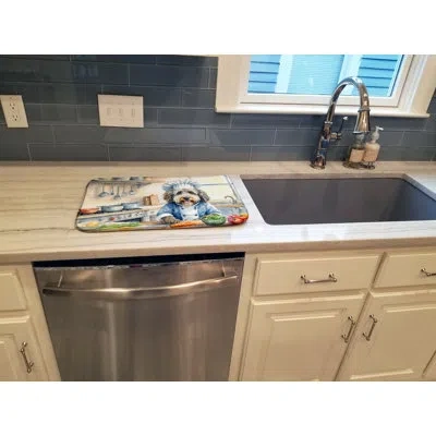 Caroline's Treasures Bergamasco Sheepdog The Chef Dish Drying Mat In Natural