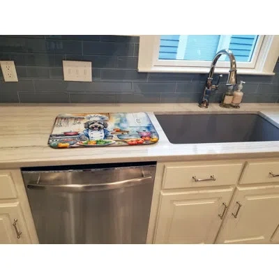 Caroline's Treasures Bergamasco Sheepdog The Chef Dish Drying Mat In Natural