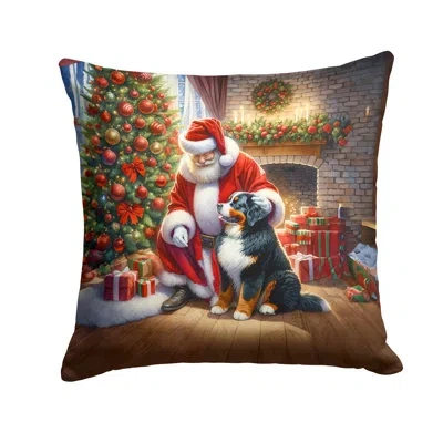 Caroline's Treasures Bernese Mountain Dog And Santa Claus Throw Pillow