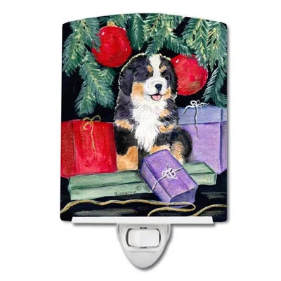 Caroline's Treasures Bernese Mountain Dog Ceramic Night Light In Green