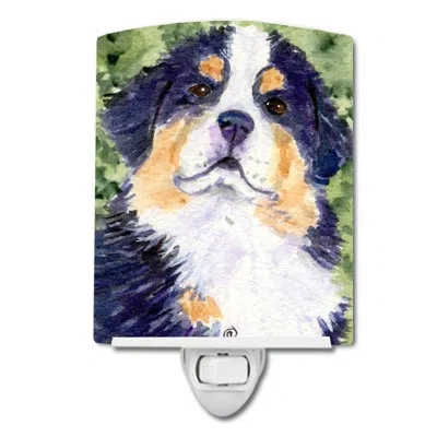 Caroline's Treasures Bernese Mountain Dog Ceramic Night Light In White;orange