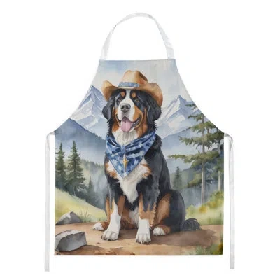 Caroline's Treasures Bernese Mountain Dog Cowboy Welcome Apron In Blue;brown;green