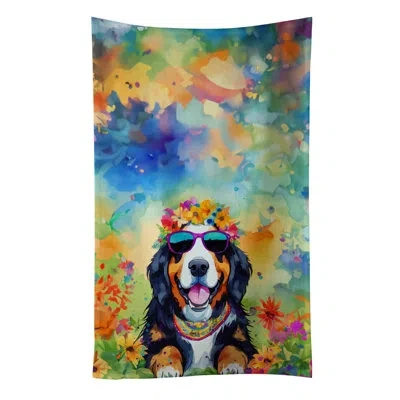 Caroline's Treasures Bernese Mountain Dog Hippie Dawg Kitchen Towel In Multicolor
