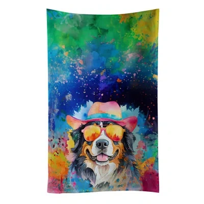 Caroline's Treasures Bernese Mountain Dog Hippie Dawg Kitchen Towel In Multicolor