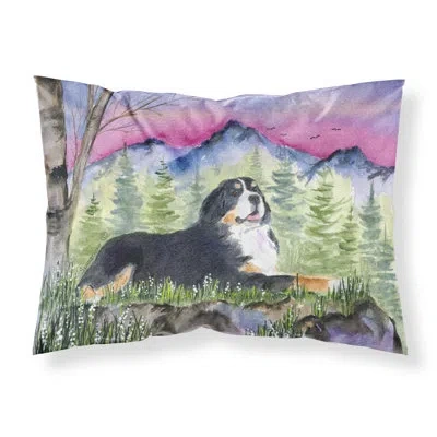 Caroline's Treasures Bernese Mountain Dog Moisture Wicking Pillowcase In Green