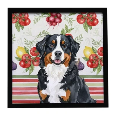 Caroline's Treasures Bernese Mountain Dog Vegetables Framed Metal Print In Multicolor