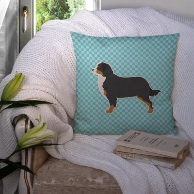 Caroline's Treasures Bernese Mountain Indoor/outdoor Throw Pillow In Blue