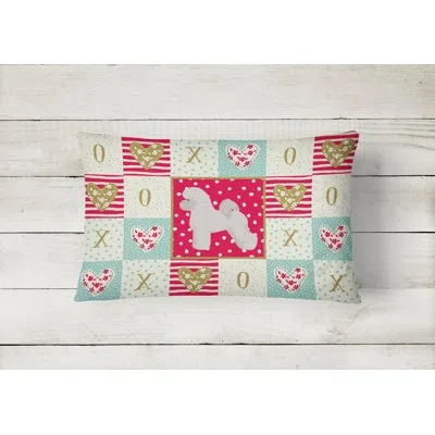 Caroline's Treasures Bichon Fris Love Outdoor Rectangular Cushion With Filling