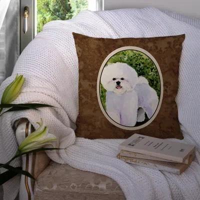 Caroline's Treasures Bichon Frise Indoor/outdoor Graphic Print Brown Throw Pillow
