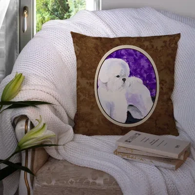 Caroline's Treasures Bichon Frise Indoor/outdoor Graphic Print Square Brown Throw Pillow