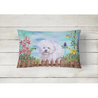 Caroline's Treasures Bichon Frise Spring Indoor/outdoor Throw Pillow