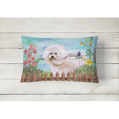 Caroline's Treasures Bichon Frise Spring Indoor/outdoor Throw Pillow