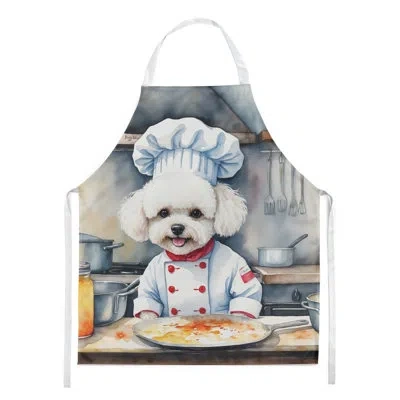 Caroline's Treasures Bichon Frise The Chef Apron In White;gray