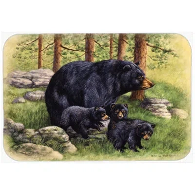 Caroline's Treasures Black Bears Glass Cutting Board