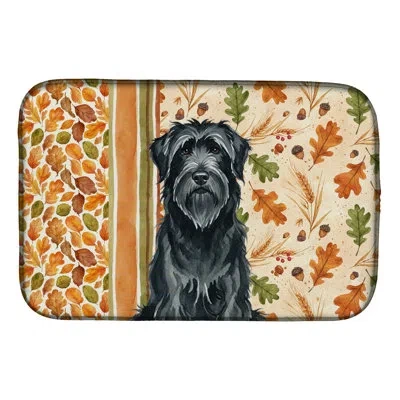 Caroline's Treasures Black Briard Heirloom Fall Dish Drying Mat In Natural