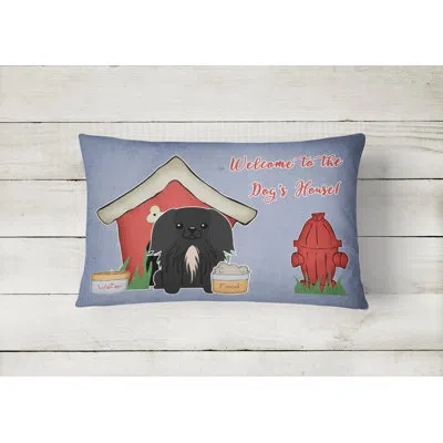 Caroline's Treasures Black Dog House Indoor/outdoor Lumbar Pillow