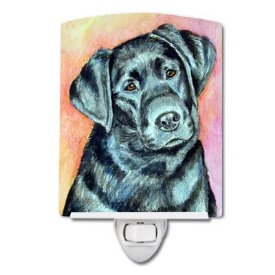 Caroline's Treasures Black Labrador Ceramic Night Light In Blue