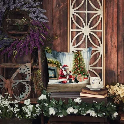 Caroline's Treasures Black Pug And Santa Claus Throw Pillow