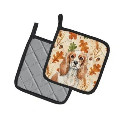 Caroline's Treasures Blenheim Cavalier Spaniel Heirloom Fall Pair Of Pot Holders In Multicolor