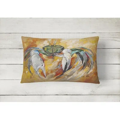Caroline's Treasures Blue Crab Graphic Print Indoor/outdoor Throw Pillow