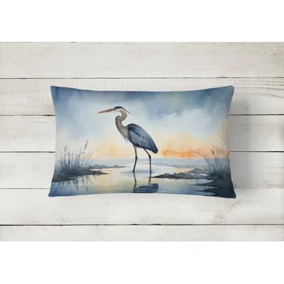 Caroline's Treasures Blue Heron Barely Lit Sky Throw Pillow In Multicolor
