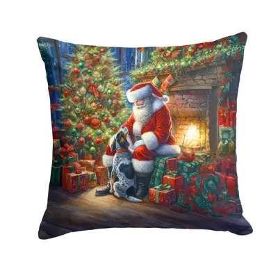 Caroline's Treasures Bluetick Hound And Santa Claus Throw Pillow