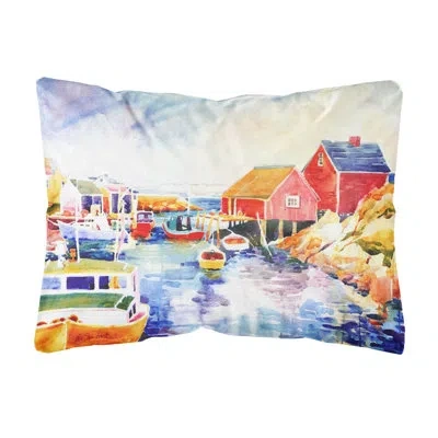 Caroline's Treasures Boats At Harbour With A View Indoor/outdoor Throw Pillow