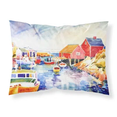 Caroline's Treasures Boats At Harbour With A View Pillowcase In Multicolor