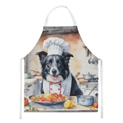 Caroline's Treasures Border Collie The Chef Apron In Multicolor
