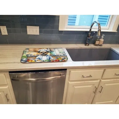 Caroline's Treasures Border Terrier The Chef Dish Drying Mat In Natural