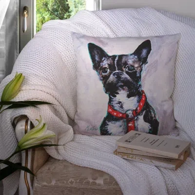 Caroline's Treasures Boston Terrier Brindle Ziggy Indoor/outdoor Throw Pillow