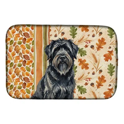 Caroline's Treasures Bouvier Des Flandres Heirloom Fall Dish Drying Mat In Natural