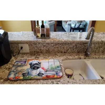 Caroline's Treasures Bouvier Des Flandres The Chef Dish Drying Mat In Natural