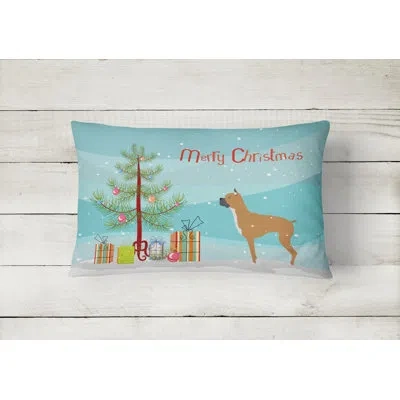 Caroline's Treasures Boxer Boxer Merry Christmas Tree Indoor/outdoor Lumbar Pillow
