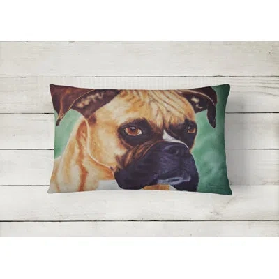 Caroline's Treasures Boxer By Tanya And Craig Amberson Fabric Indoor/outdoor Throw Pillow