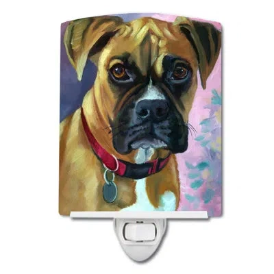 Caroline's Treasures Boxer Ceramic Night Light In Brown