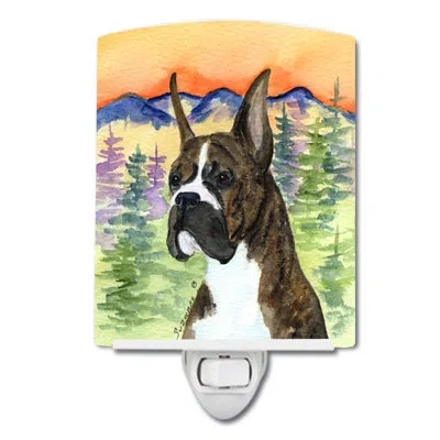 Caroline's Treasures Boxer Ceramic Night Light In Brown;orange
