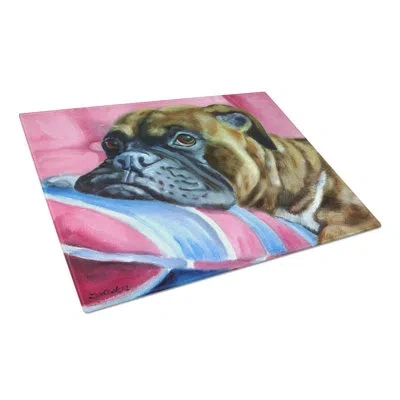 Caroline's Treasures Boxer Glass Cutting Board