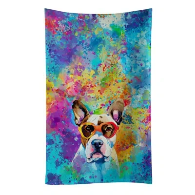 Caroline's Treasures Boxer Hippie Dawg Kitchen Towel In Multicolor
