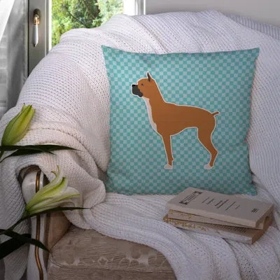 Caroline's Treasures Boxer Indoor/outdoor Throw Pillow In Blue
